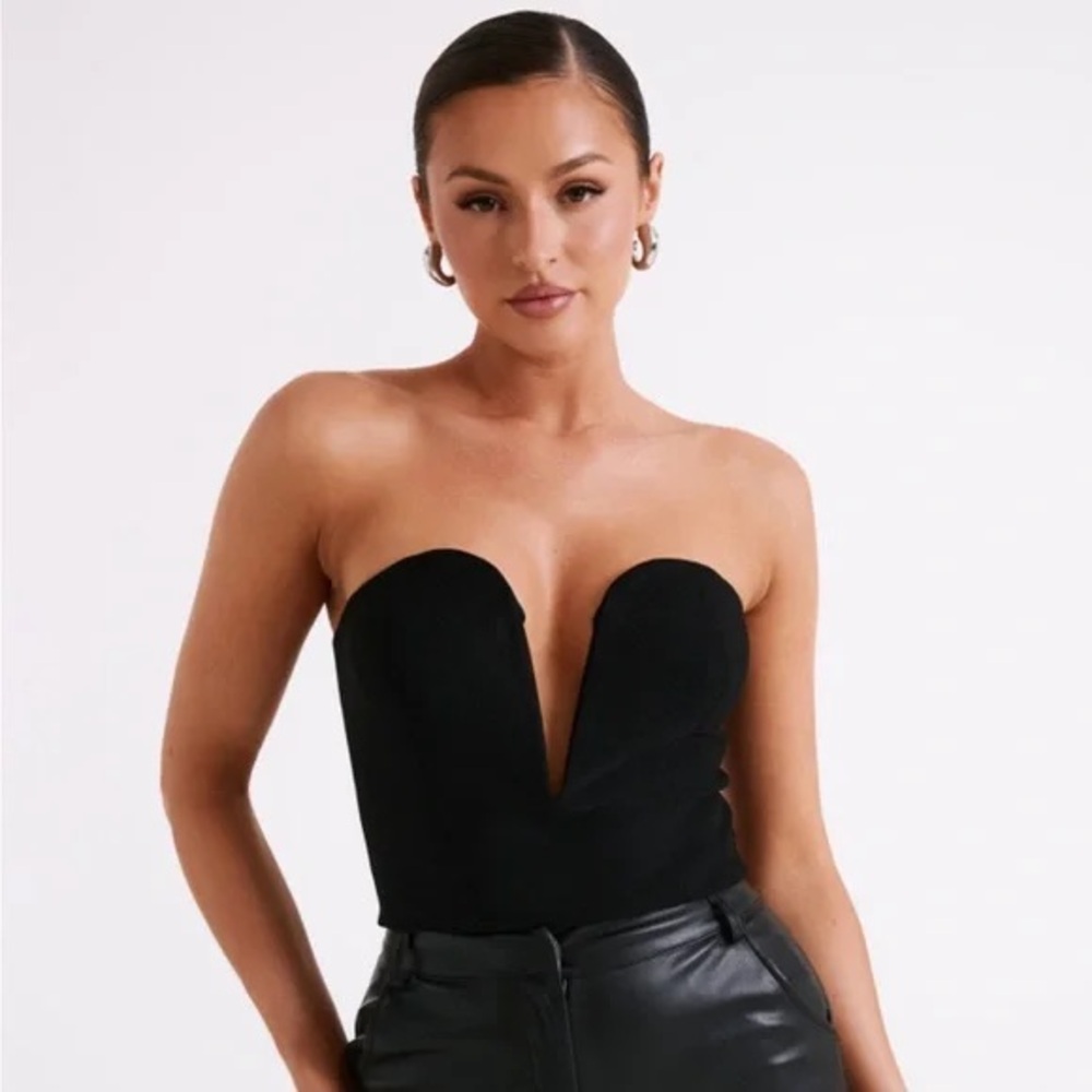 Meshki Dahlia Strapless Deep V Cropped Corset